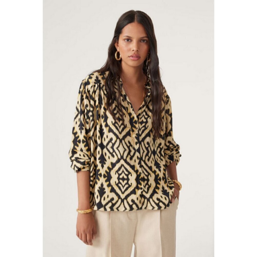 💕BA&SH💕 Lands Blouse ~ Jaune Yellow Print Size 3 = US Large